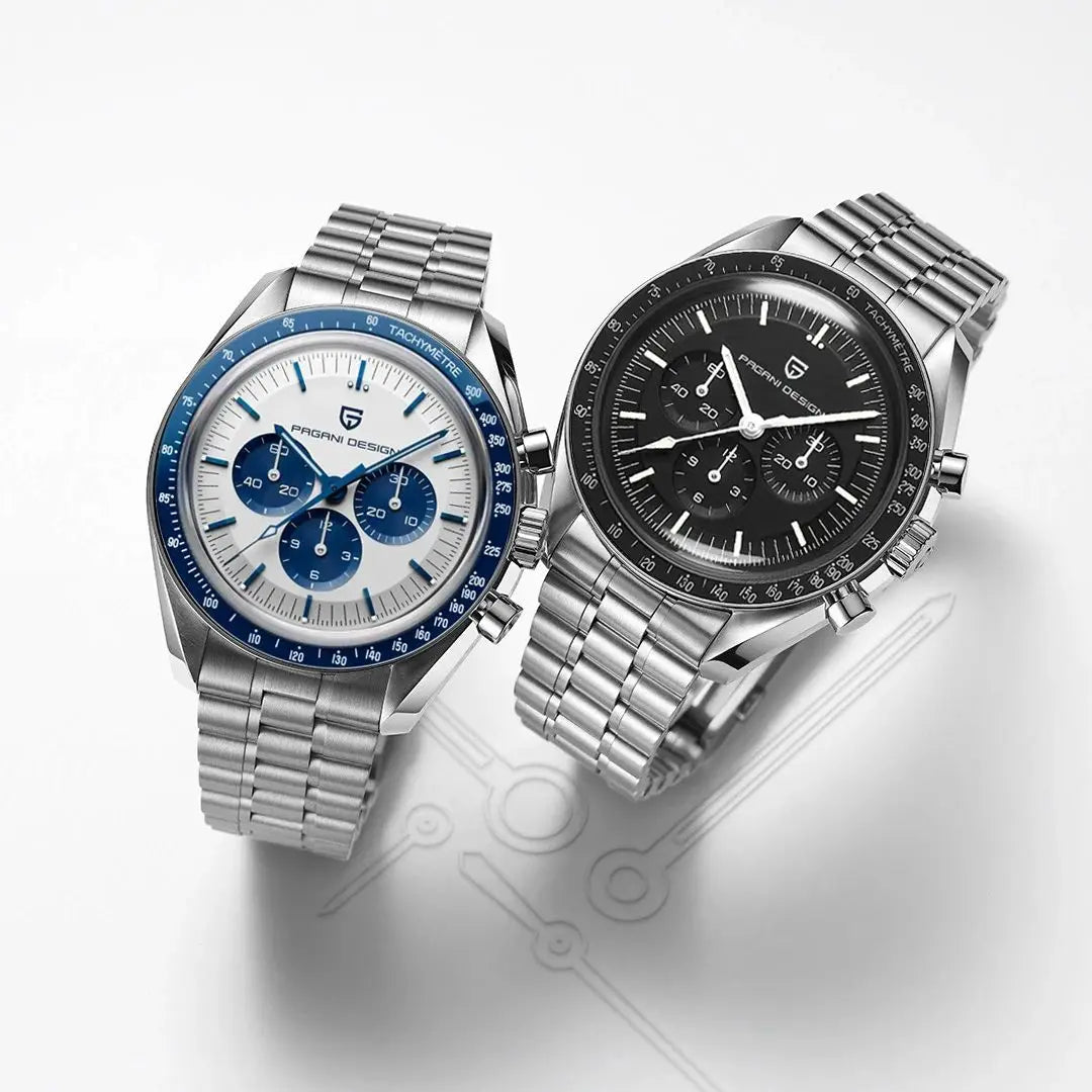 PAGANI DESIGN Moon Watches 2025 New Luxury Quartz Watch Men Auto Date Chronograph AR Sapphire crystal 100M Waterproof Wristwatch