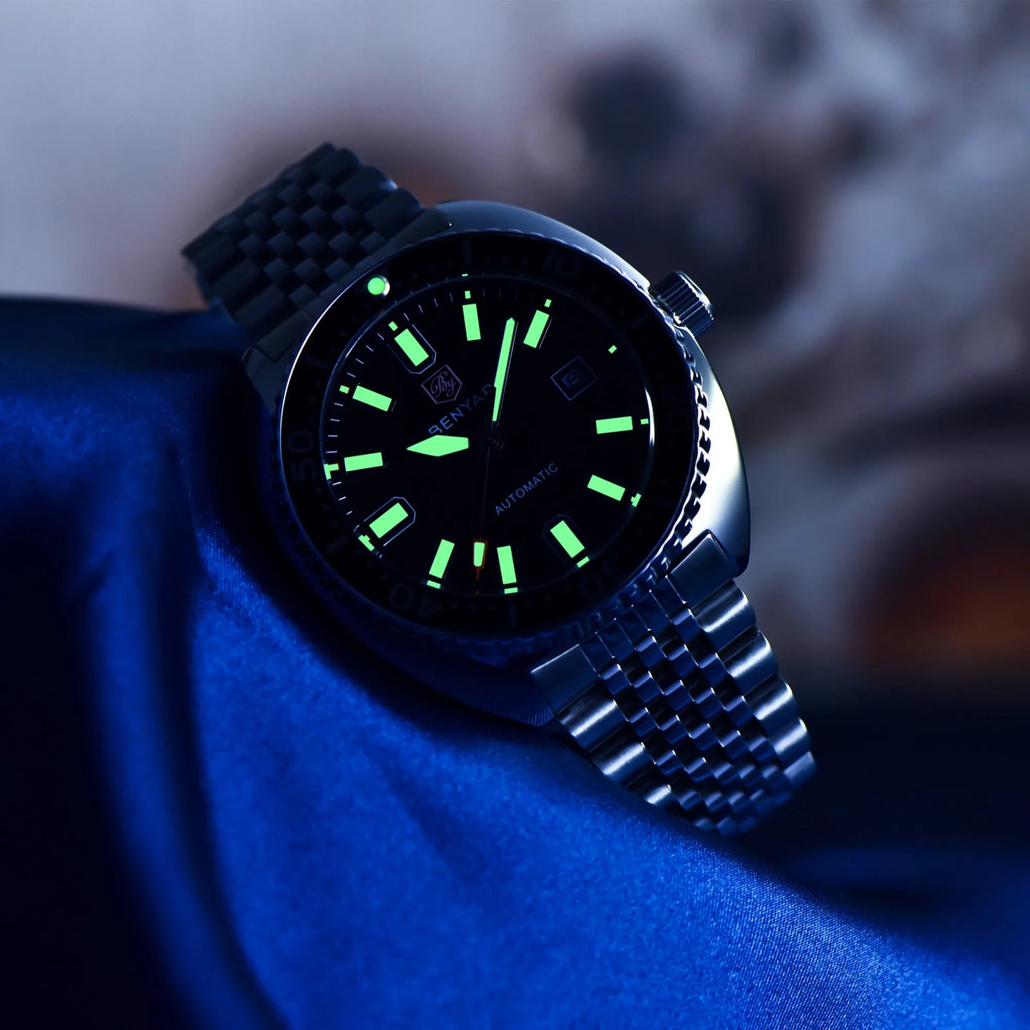 New BENYAR 42MM Tuna Men Mechanical Watch Luxury Stainless Steel Automatic Watch 50M Diving Luminous Watch for Men reloj hombre