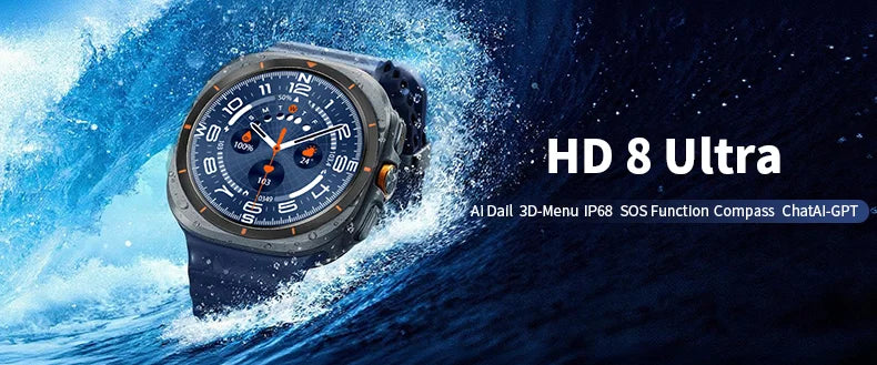 2026 New Watch8 Ultra Smart Watch Classic NFC Health Monitoring  Bluetooth Call 3ATM Waterproof HD Smartwatch For IOS Android