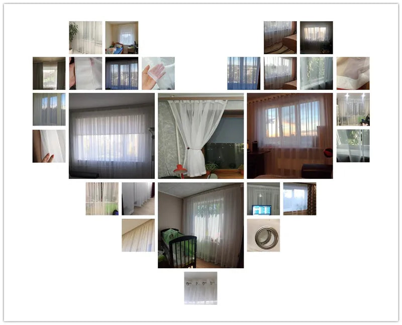 Europe Solid White Curtain Window Sheer Tulle Curtains For Living Room Kitchen Modern Window Treatments Voile Curtains Cortains