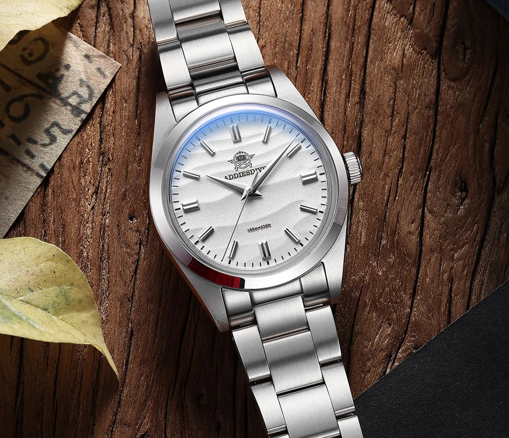 ADDIESDIVE Hot Sale AD2030 Men's Watch Original Design Sand Dial VH31 Quartz Watches Bubble Mirror Glass Waterproof Wristwatch