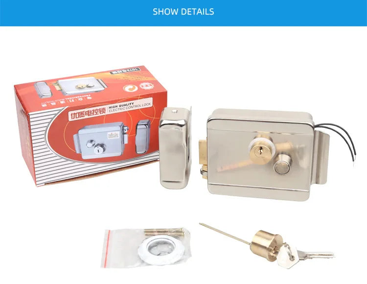 Electric Door Lock Anti-theft Double-headed Integrated Electronic Lock For 12V DC Access Control System Video Door Phone System