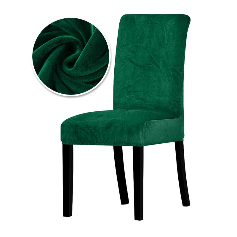 1/2/4/6 Pieces Real Velvet Fabric Super Soft Chair Cover Luxurious Office Seat Cases Tretch Chair Covers For Dining Room Hotel