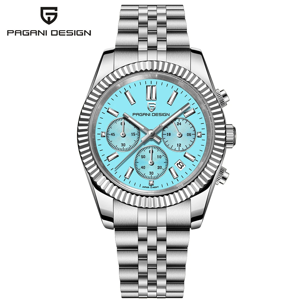 PAGANI DESIGN 2025 New PD1814 quartz watch VD53 thick 12mm stainless steel C3 sapphire watches for man pagani design watches