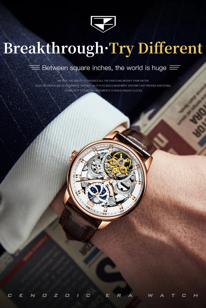 Montre-bracelet JSDUN originale étanche, best-seller pour homme, multifonctionnelle, luxueuse, élégante, à mécanisme automatique.