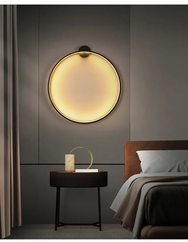 Nordic Minimalist Circle Background LED Wall Lamp Modern livingroom sofa wall lights Hotel Hall Bedside Sconces Light Home decor