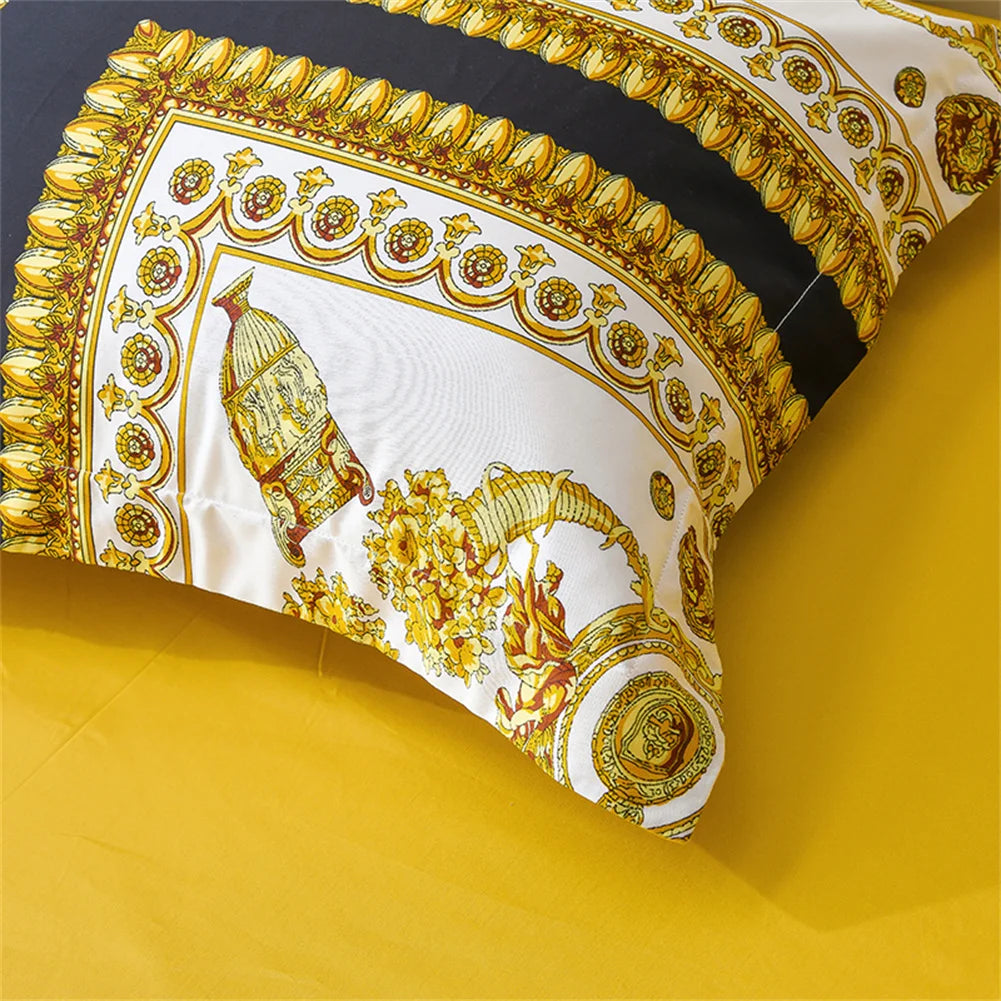 Svetanya 1200TC Golden Egyptian Cotton Bedding Set King Queen Size Sheet Duvet Cover Pillowcase  Linens （custom-made Size）