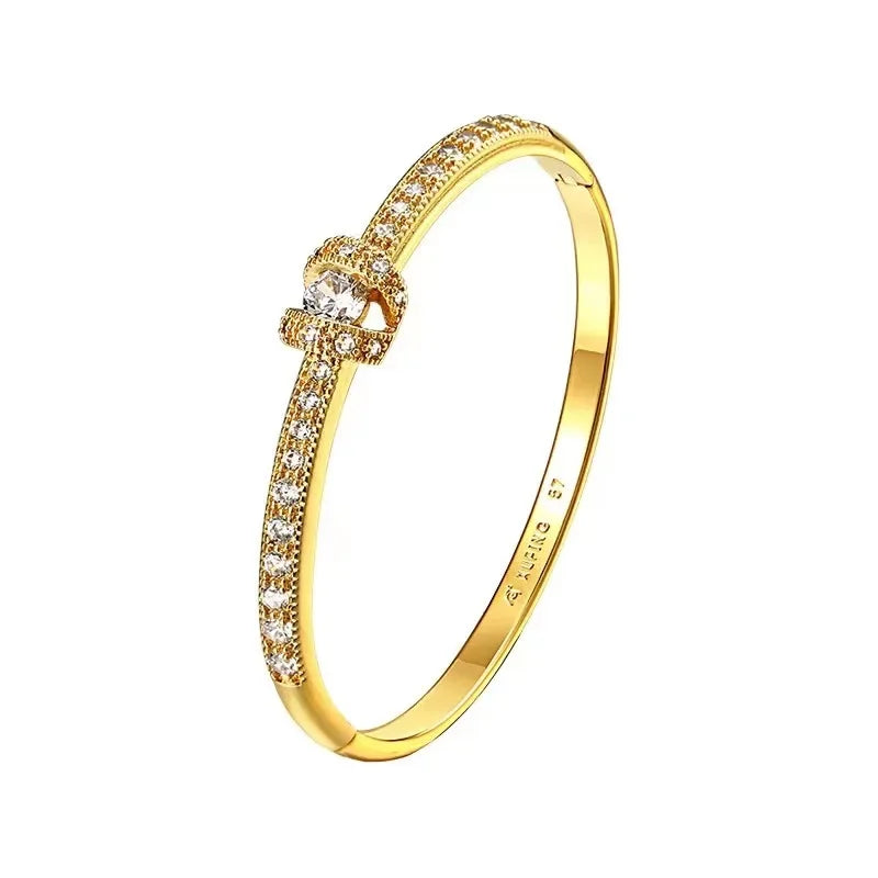 9999 24K real gold inlaid irregular personalized buckle bracelet bracelet for women's temperament jewelry