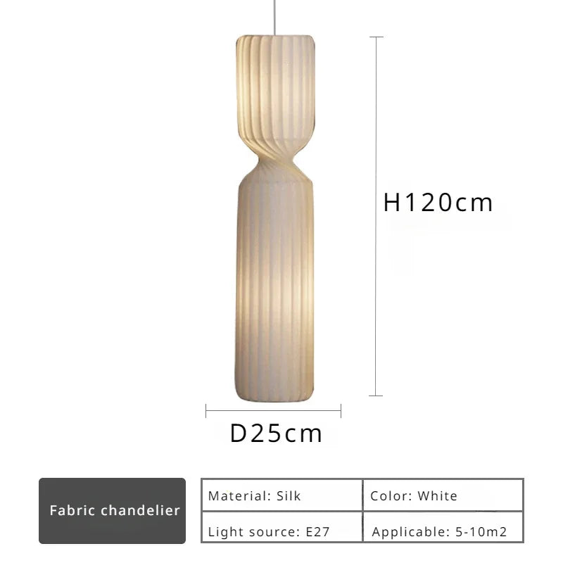 Nordic Cylinder Silk Led Pendant Lights for Living Dining Room Sofa Bedroom Simple Home Decor Hanging Fixture Ceiling Chandelier