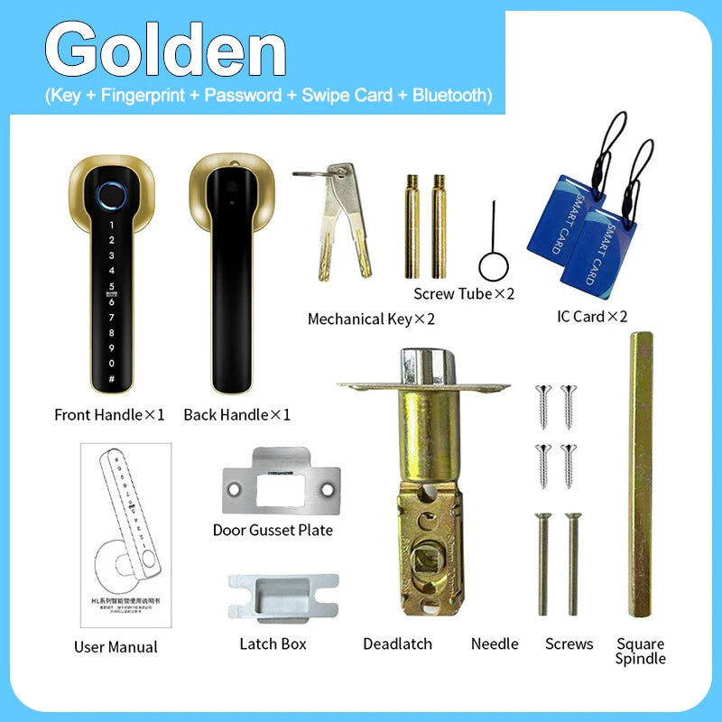 Smart Lock, Suitable for Use in Bedrooms, Garages, Hotels, and Living Rooms, Etc. - A Smart Fingerprint Password Lock