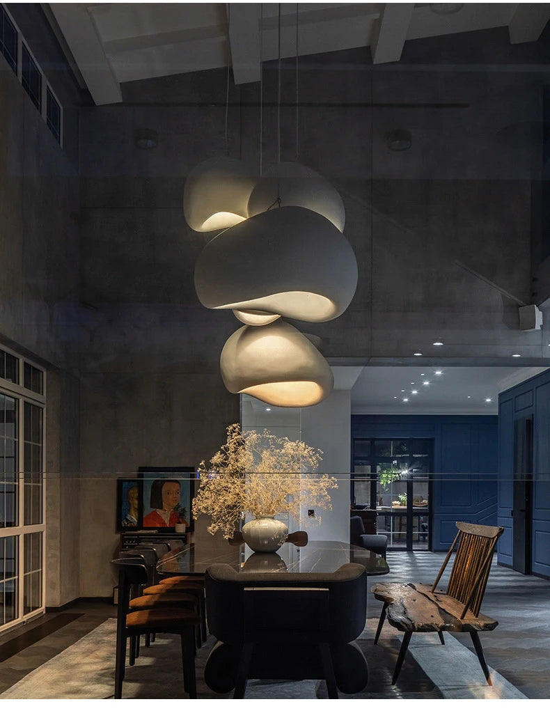 Nordic Wabi Sabi Pendant Light Modern LED Ceiling Chandelier Light for Living Room Dining Bedroom Bar Home Decor Hanghing Lamp