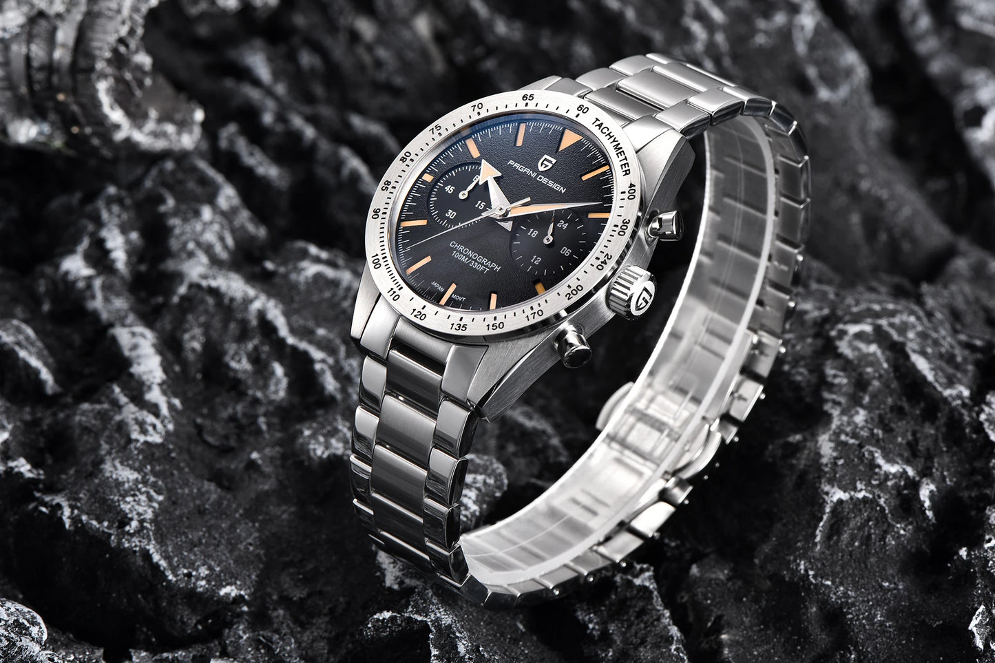 PAGANI DESIGN 2025 New Men's Watches Moon Quartz Watch Men Luxury Sport Waterproof Chronograph AR Sapphire Mirror Luminous Clock