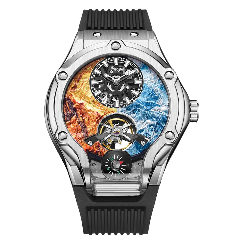 HANBORO Zhuma Mountain Peak Series Men's Fully Automatic Mechanical Watch Hollow Personalized Watch