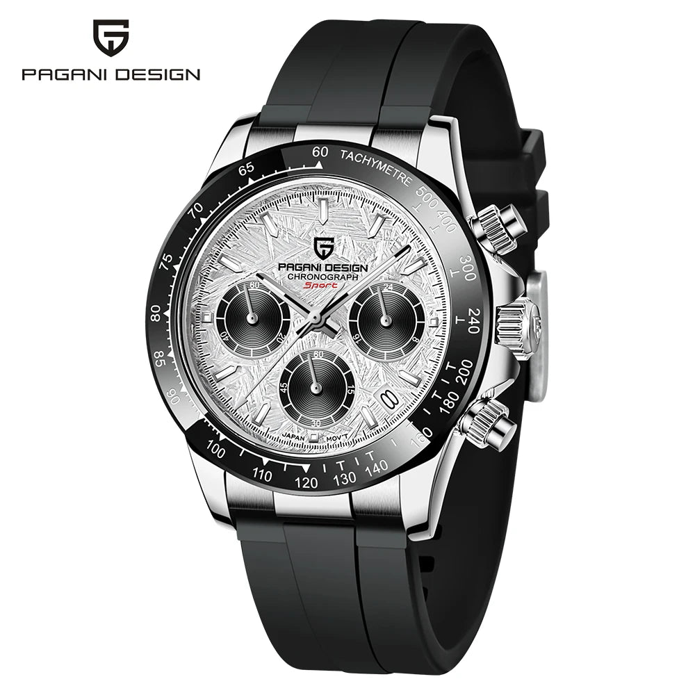 PAGANI DESIGN 2025 New PD-1644 Meteorite Dial Fashion Men Quartz Wristwatches 100M Sapphire Glass Chronograph relogio masculino