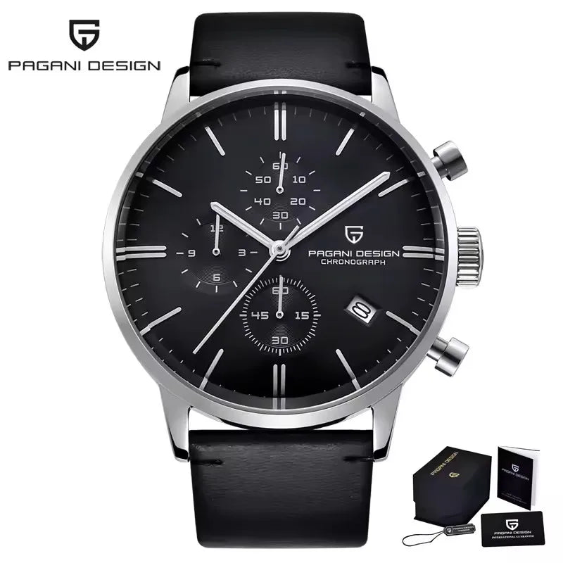 PAGANI DESIGN New Men Watches Multi time zone Quartz Business watch Auto Date Men Watches Japan Movt Watch Men Chronograph Gift
