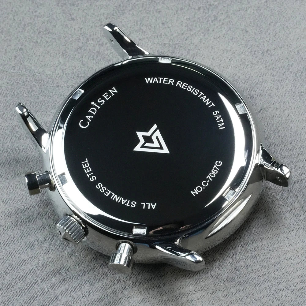 CADISEN New Men's Watches Top Luxury Quartz Watch For Men Canvas 0S10 Chronograph AR Mirror Waterproof Gift Men's Wristwatch