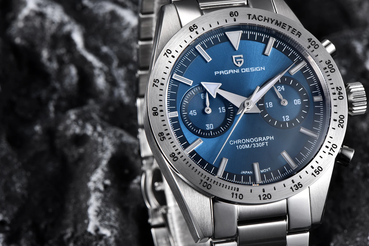 PAGANI DESIGN 2025 New Men's Watches Moon Quartz Watch Men Luxury Sport Waterproof Chronograph AR Sapphire Mirror Luminous Clock