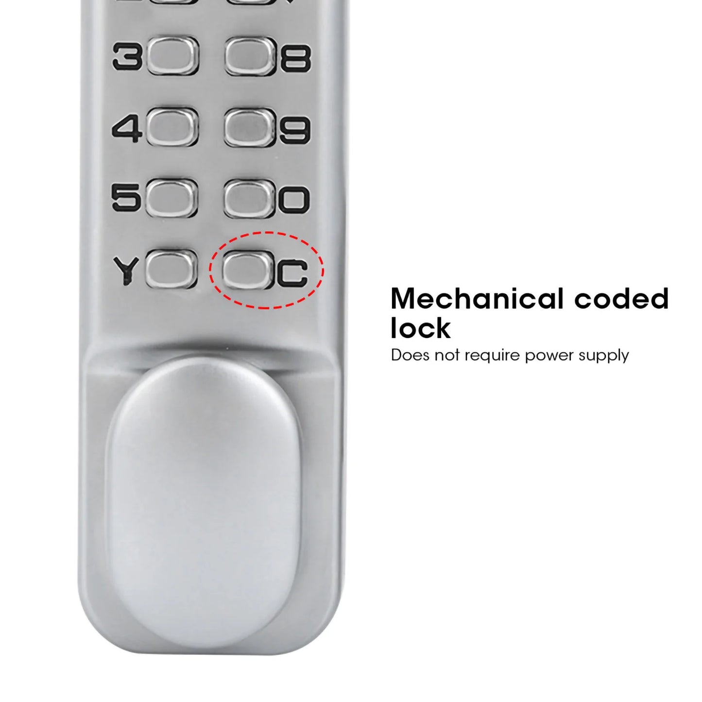 1‑11 Digits Mechanical Combination Lock Sliding Door Keyless Access for Kitchen  Balcony Passsword Lock Zinc Alloy Lock