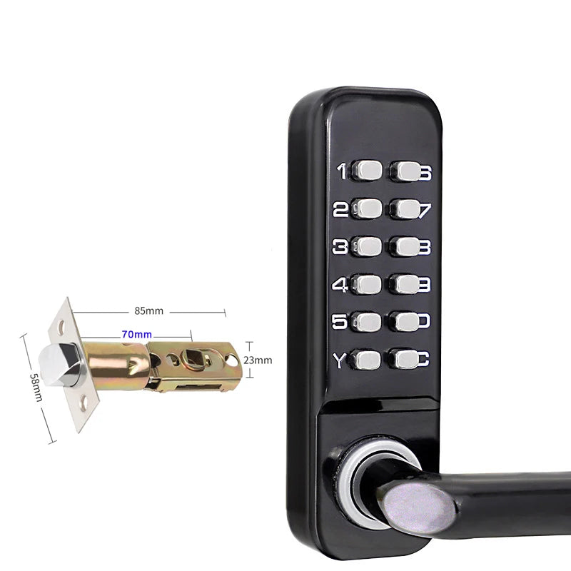 IP68 Waterproof Mechanical Password Number Single Latch Deadbolt Lock No Need Power For Outdoor Indoor Wooden Metal Door