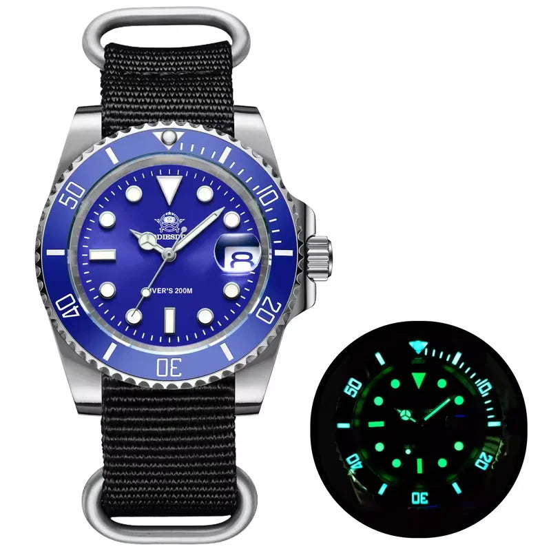 ADDIESDIVE Quartz Watch Classic Stainless Steel Ceramic Bezel Business Men's Watch BGW9 Luminous 200m Dive Relogios Masculino