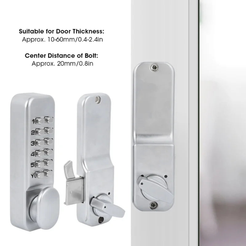 1-11 Digits Mechanical Combination Lock Sliding Door Keyless Access For Kitchen Office Balcony