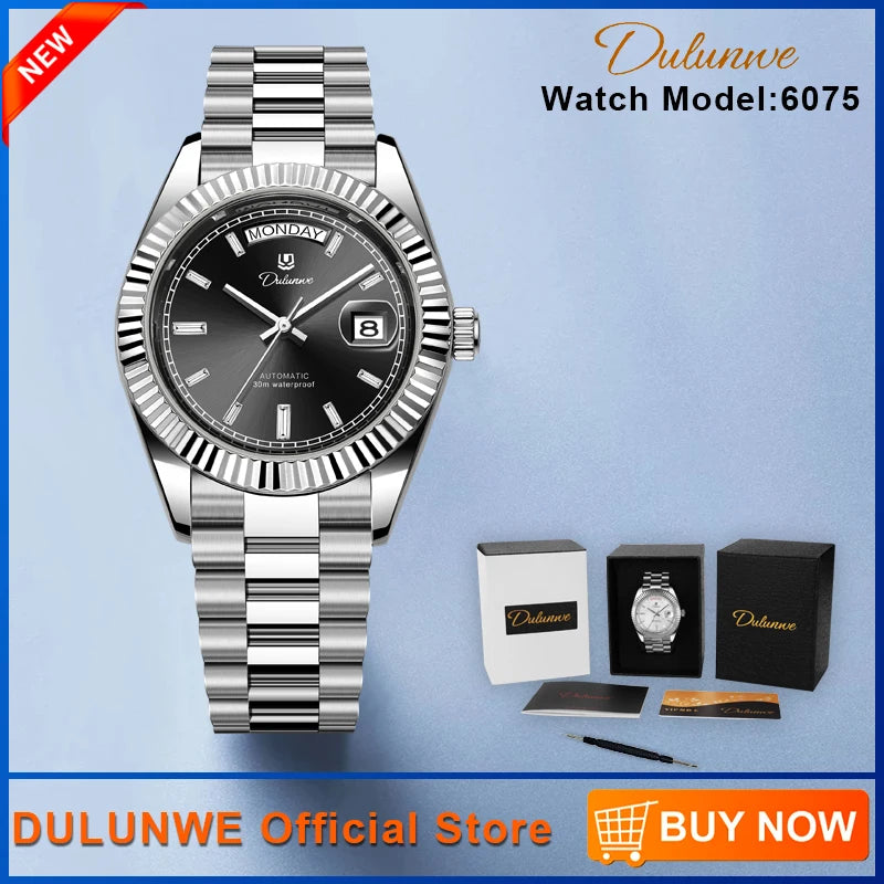 Dulunwe Datejusts Mechanical  Movement Watches For Men Automatic Mechanical Watches Calendar Waterproof Men Watch