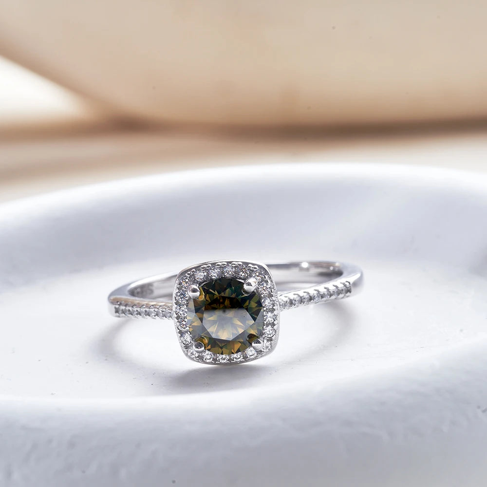 JoyceJelly S925 Sterling Silver jewelry for women 1 carat moissanite diamond 3 pieces set necklace ring earrings wedding party