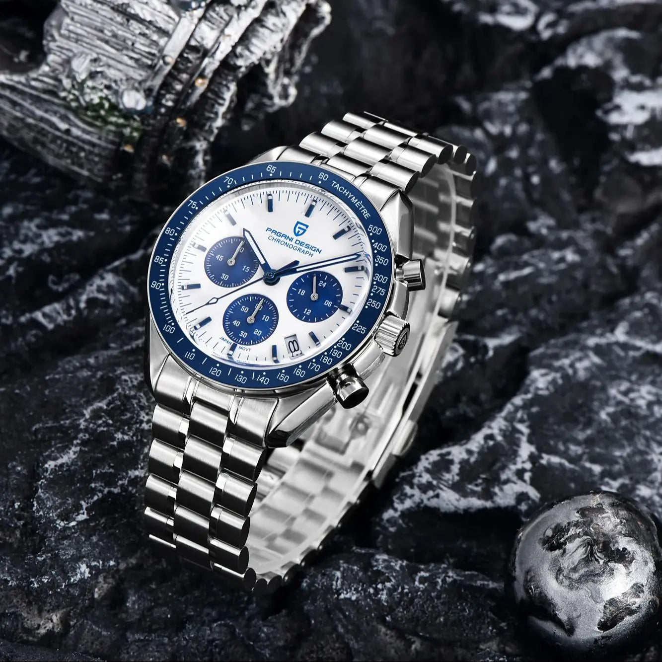 PAGANI DESIGN Moon Watches 2025 New Luxury Quartz Watch Men Auto Date Chronograph AR Sapphire crystal 100M Waterproof Wristwatch