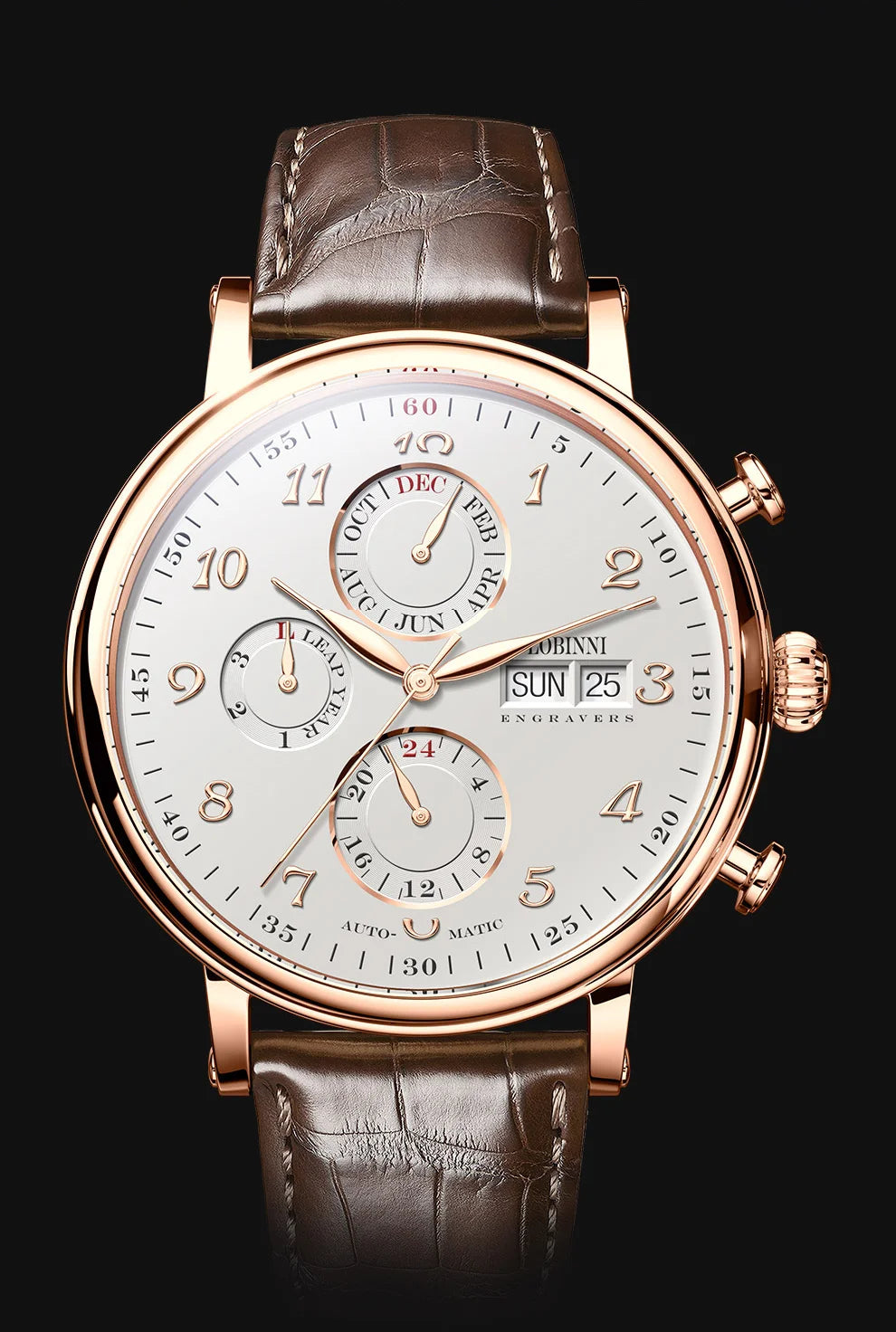 LOBINNI Luxury Brand Switzerland Perpetual Calendar Automatic Mechanical Men's Watches Sapphire Multi-function Clock L13019-8