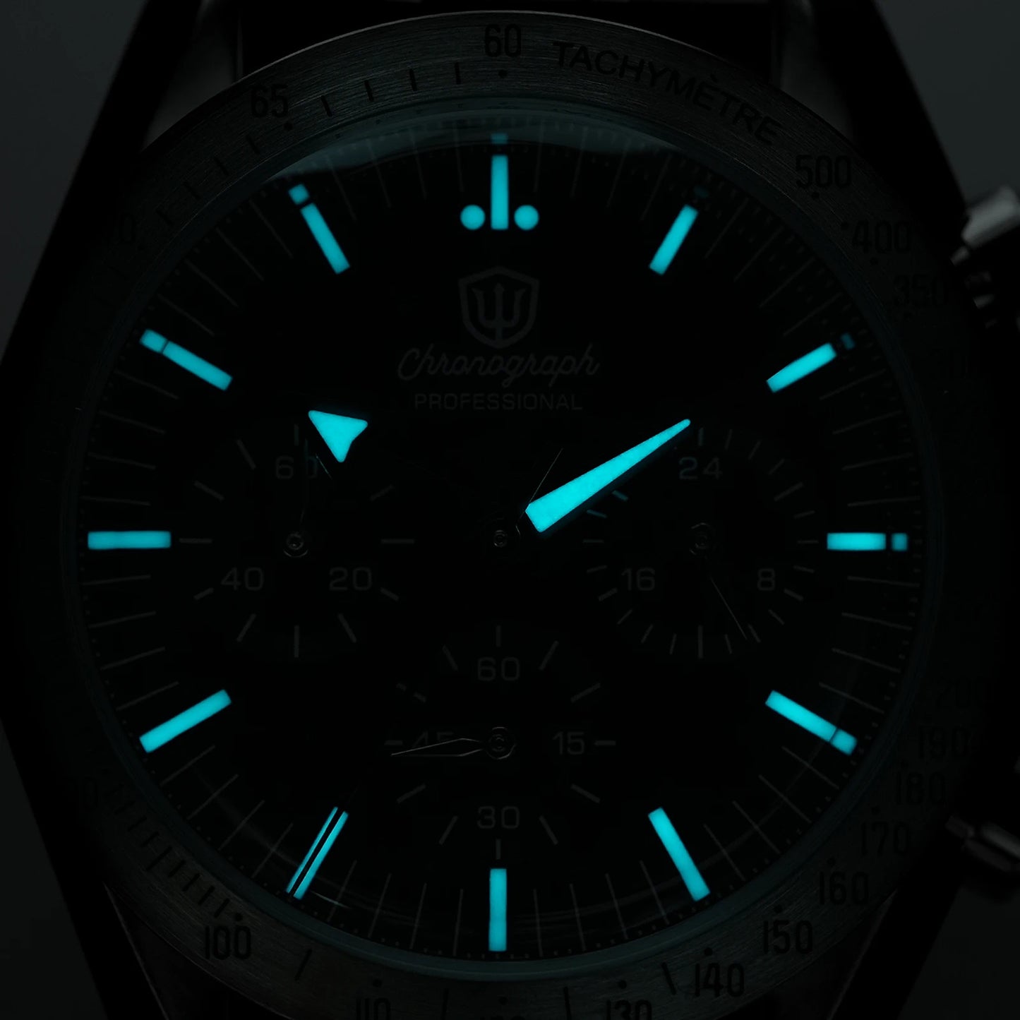 Watchdives New WD1863 Watch VK63 Chronograph Movement Aluminum Bezel BGW9 Luminous Bubble Sapphire Crystal 39mm Vintage Watches