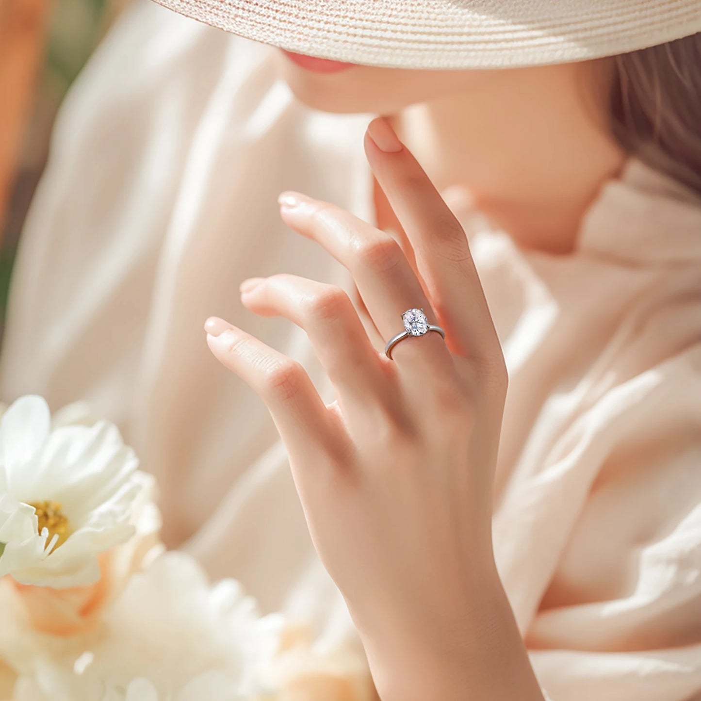 GRA Certified 1.5-3ct Oval Moissanite Diamond Rings Women S925 Sterling Silver Engagement Wedding Anniversary Ring Jewelry Gifts