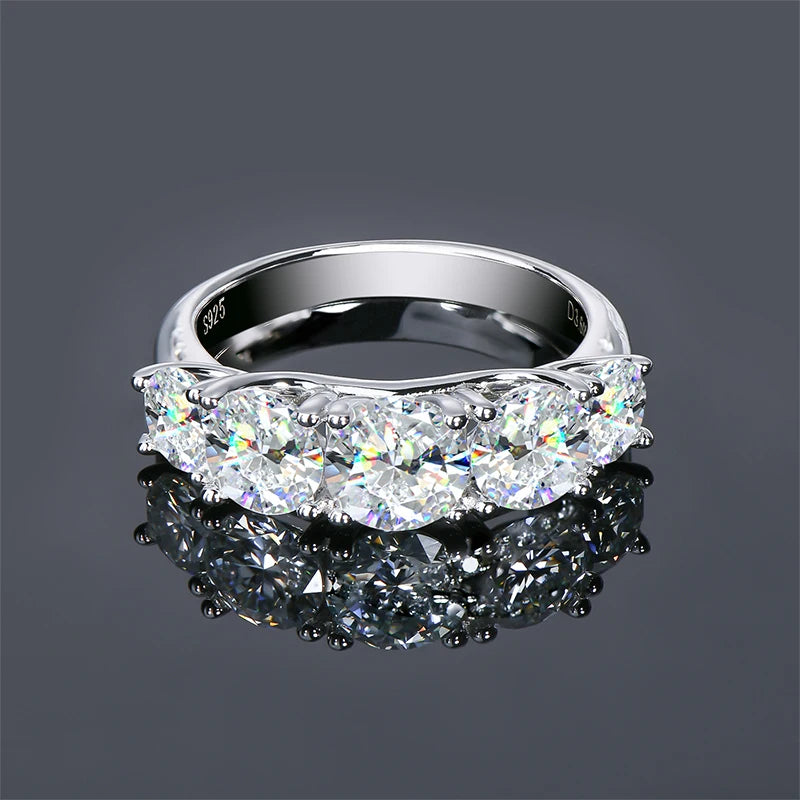 IOGOU 3.6ctw. D Moissanite Wedding Rings for Women 18k Gold Plated 925 Silver Promise Finger Jewelry Certified Lab Diamond Bands