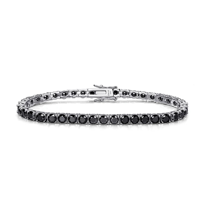 Smyoue 3/4/5mm Pass Diamond Test Moissanite Tennis Bracelets for Women Men Original 925 Sterling Silver Bangles with Certificate
