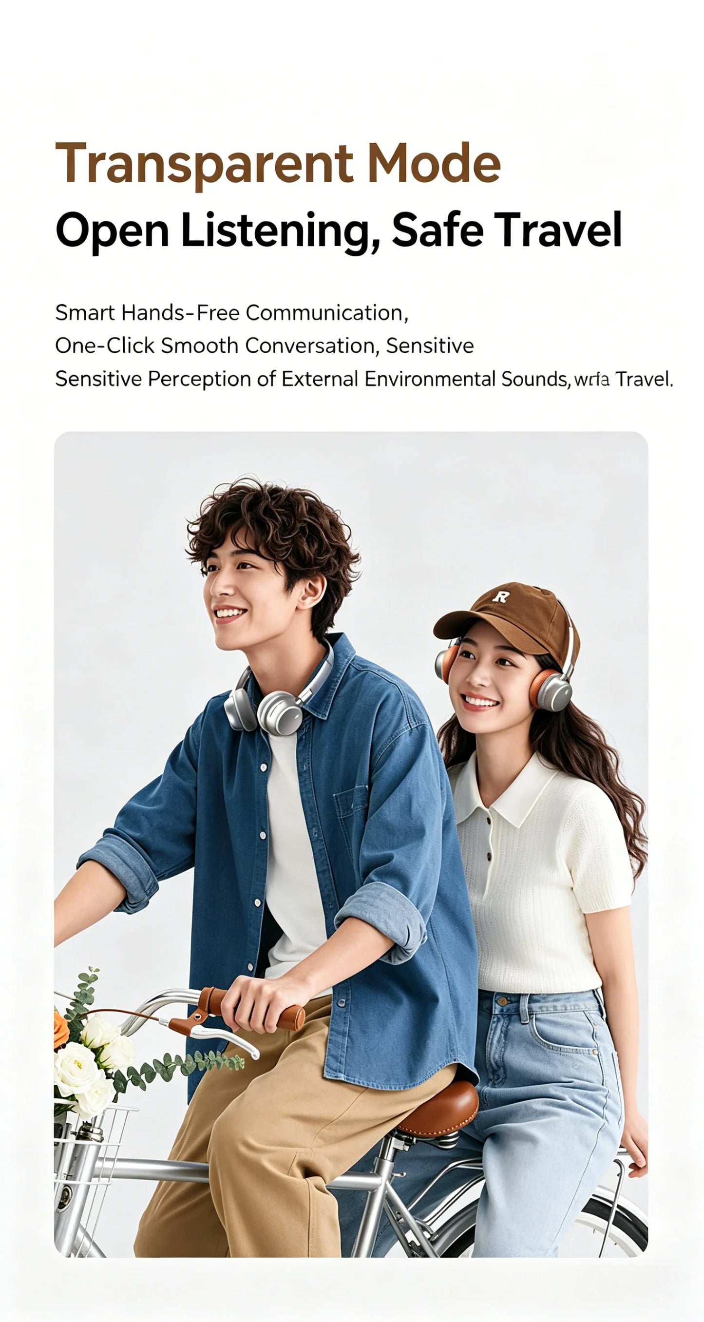 High-Quality Wireless Bluetooth-compatible Headphones, Smart Noise Cancelling, Universal Music Earbuds, V6.0 Headset Earphones