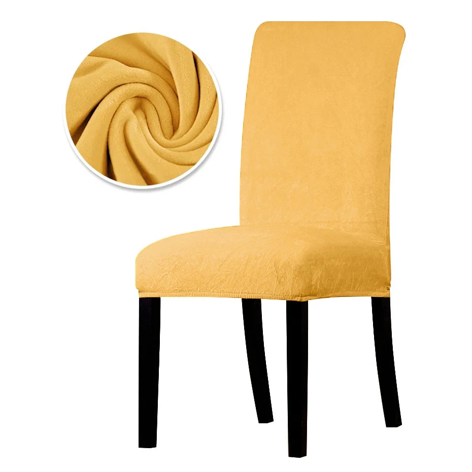 1/2/4/6 Pieces Real Velvet Fabric Super Soft Chair Cover Luxurious Office Seat Cases Tretch Chair Covers For Dining Room Hotel