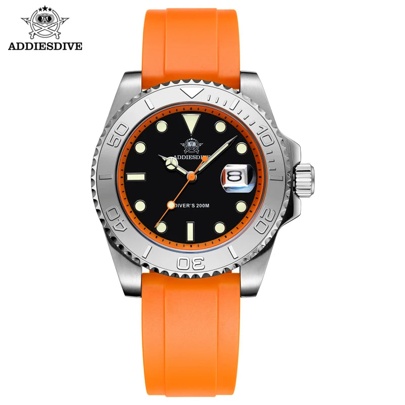 ADDIESDIVE 41mm Japan2115 Men's Quartz Watch 200m Waterproof Wristwatch BGW9 Luminous Ceramic Bezel 316 Steel Man Luxury Watches