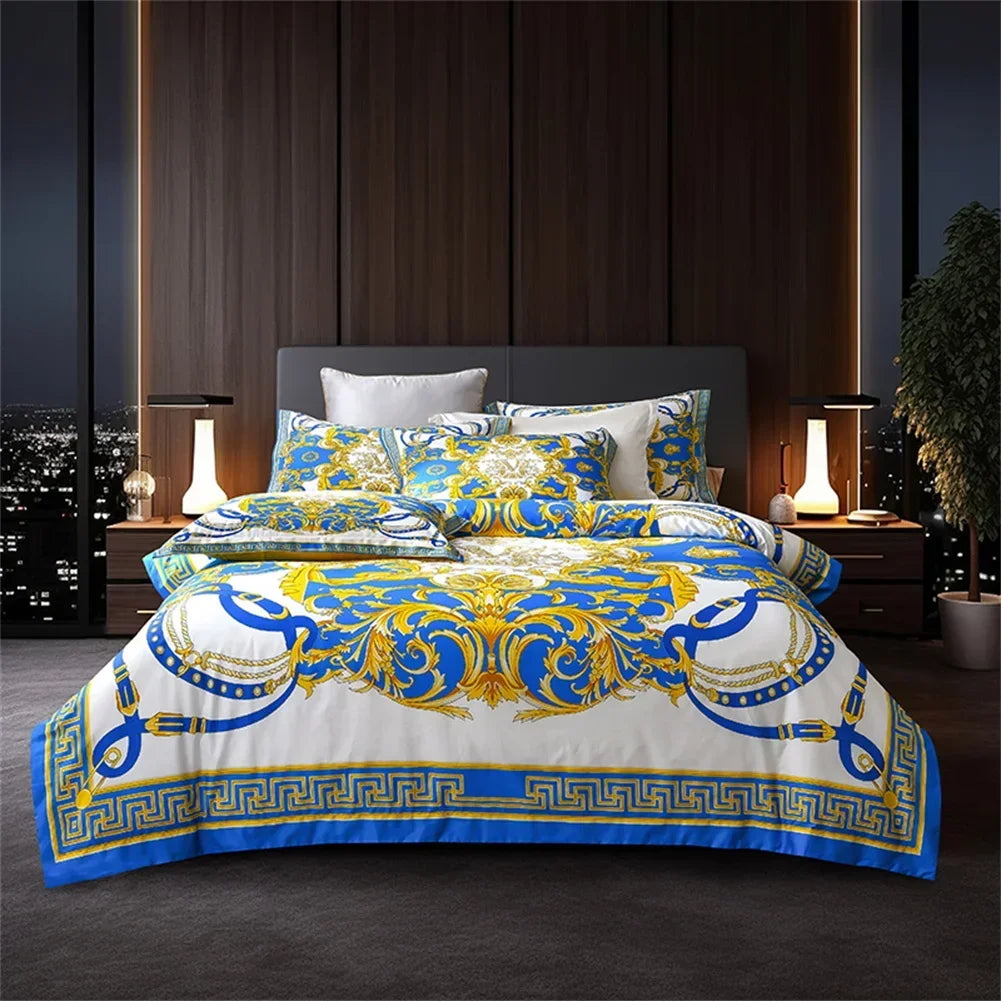 Svetanya 1200TC Golden Egyptian Cotton Bedding Set King Queen Size Sheet Duvet Cover Pillowcase  Linens （custom-made Size）