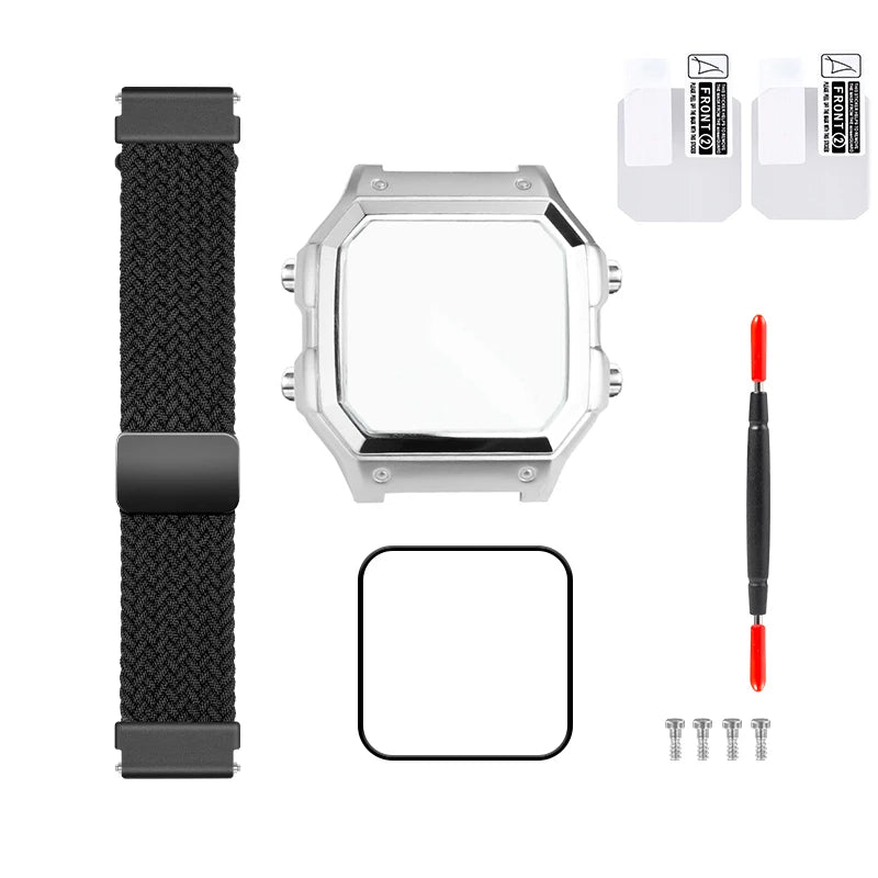 Casio AE1200 case mod kit modification all metal case 3299 AE-1200 bezel glass waterproof ring kit 304 stainless steel part