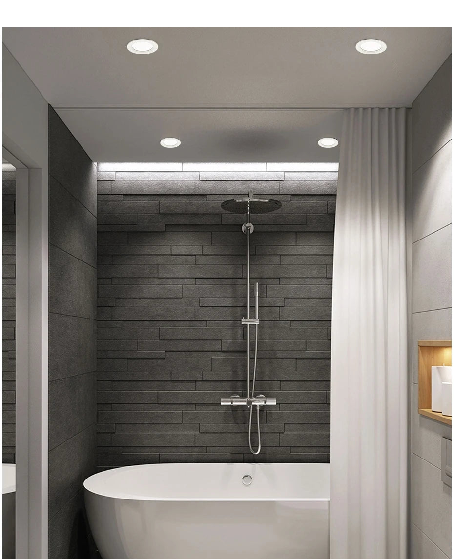 Waterproof LED Ceiling Lamp 7W 15W LED Recessed Ceiling Lights for Bathroom Spot Light Led Spotlight Fixture Kitchen Panel Light