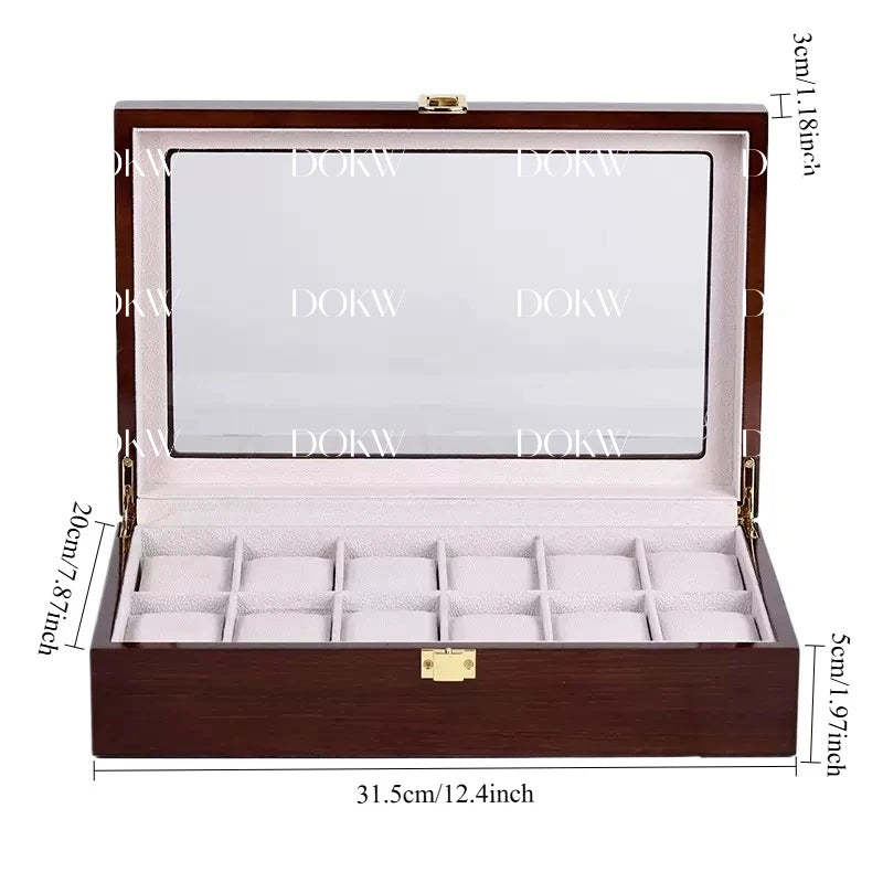 Luxury Wooden Watch Box 1/2/3/5/6/10/12 Grids Watch Organizers 6 Slots Wood Holder Boxes for Men Women  Watches Jewelry Display