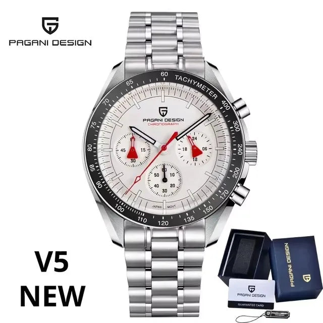 PAGANI DESIGN 2025 New Men's Watches Top Brand Luxury Quartz Watch For Men Date Speed Chronograph VK63 Stainless steel PD-1701