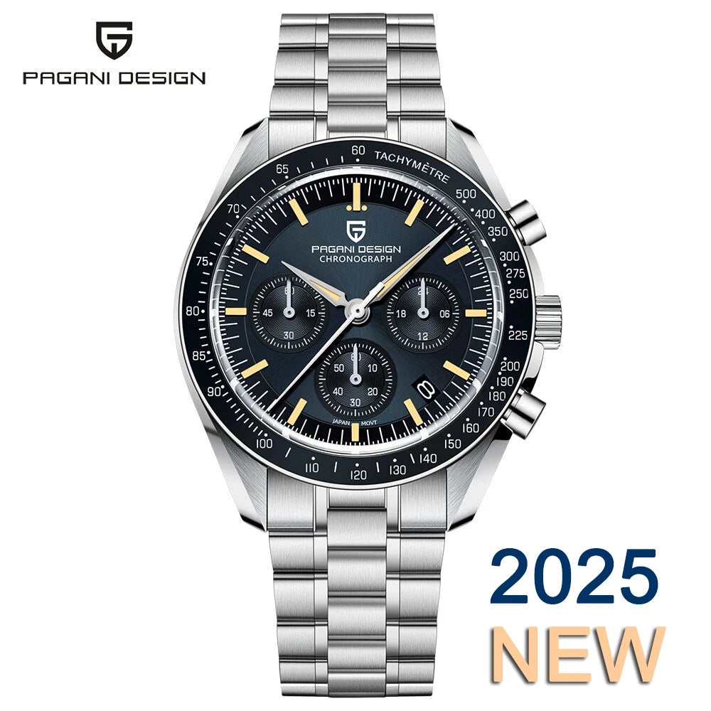 PAGANI DESIGN New Retro Watch Luxury Moon Quartz Watches For Men Stainless steel Luminous waterproof Sport Chronograph Man 2026