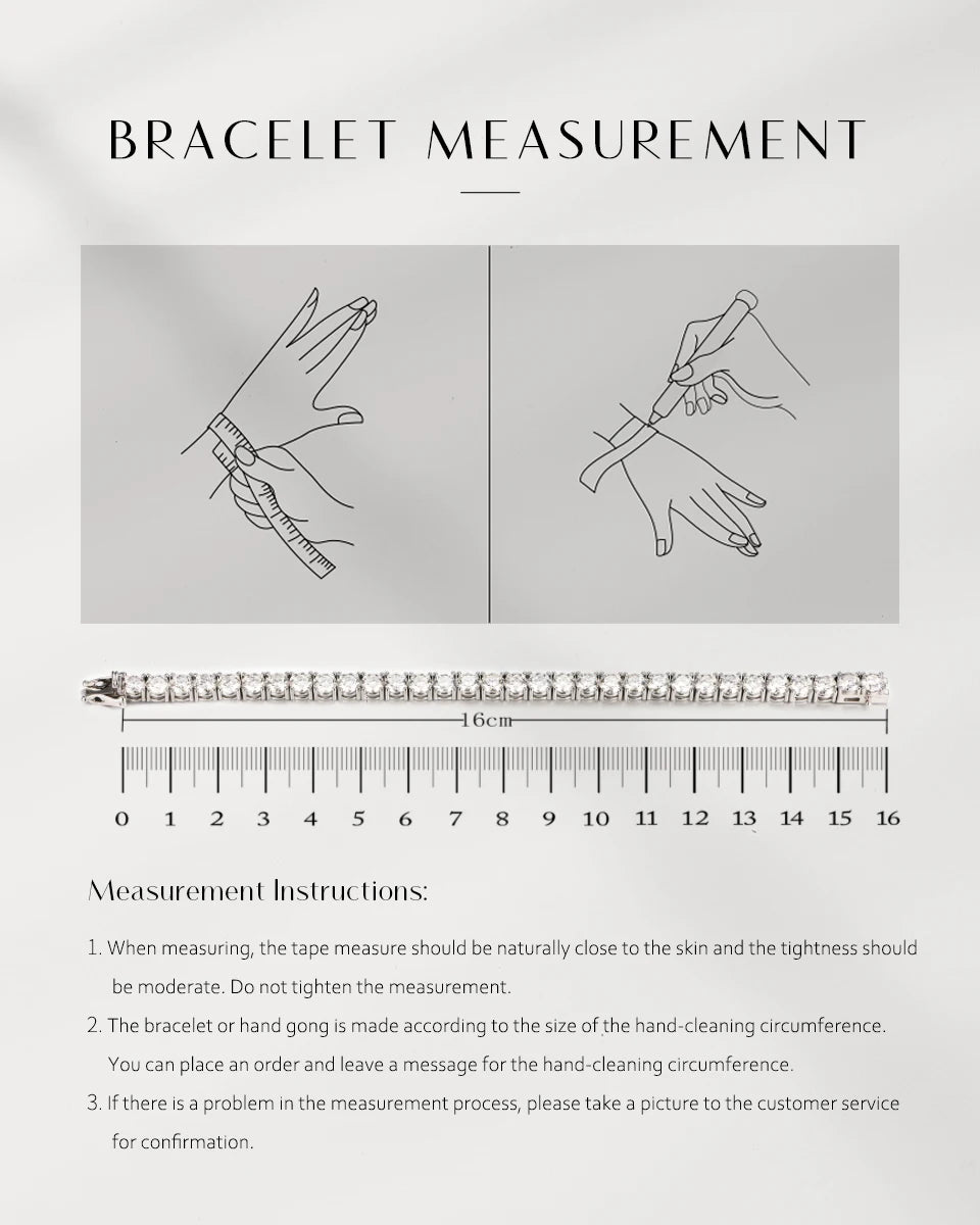 ATTAGEMS 4.0mm 5.0mm DVVS1 Pass Diamond Test Round Cut Moissanite Tennis Bracelet White Gold Plated 925 Silver Jewelry for Women