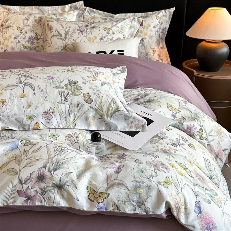 Svetanya Egyptian Cotton Underwear Bedding Sets Linens Queen King Ru Size Print Sheet Pillowcase Duvet Cover Set