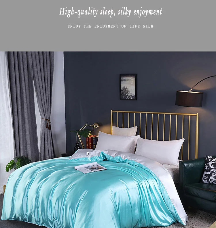 Luxury High Quality  Satin Duvet Cover Rayon Quilt Cover High Density Fabric Duvet Cover  Supple High waterfall
