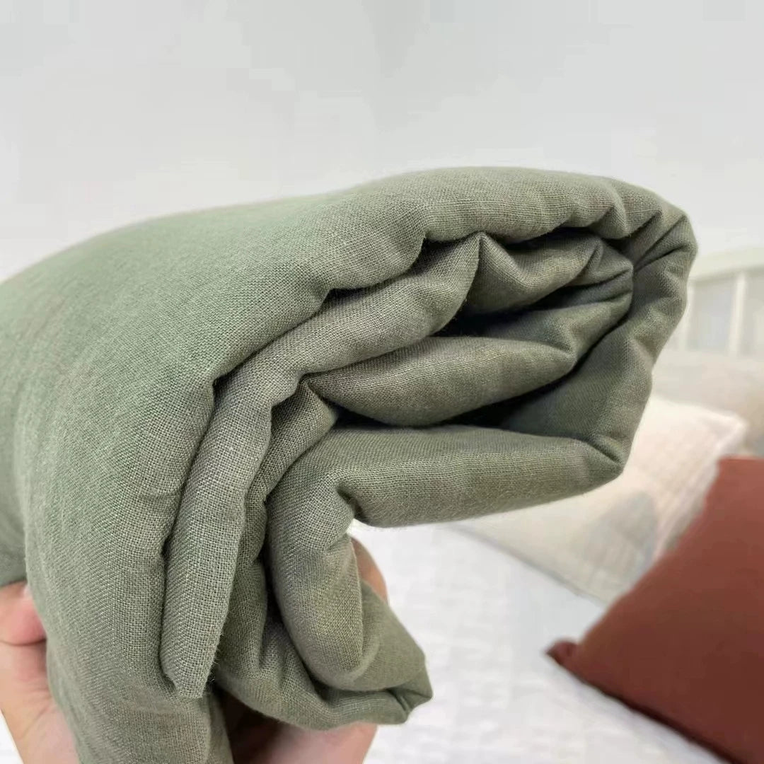 100% Linen Soft Bed Sheets, Queen Size Sheets Set,Bedding Set 1 Deep Pocket Fitted Sheet + 1 Flat Sheet + 2 Pillowcases