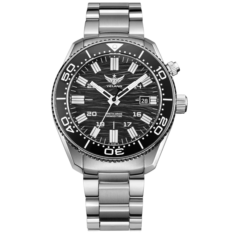 Yelang V1038 40mm Men Diving Watch Human Kinetic Energy Watch Brand Watch 300m Waterproof Watch luminous Japan PX82 Sapphire