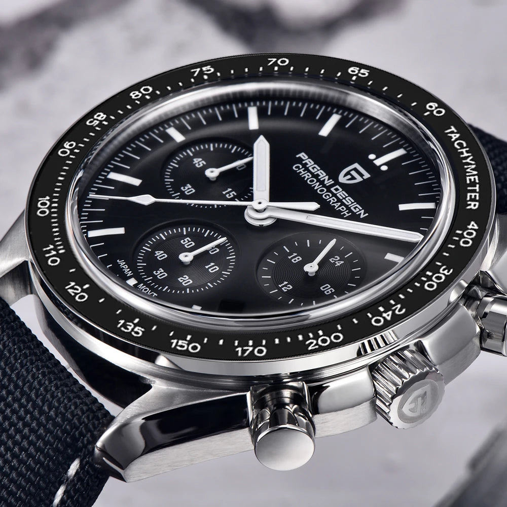 PAGANI DESIGN 2025 Moon Watch For Men Top Brand Luxury Quartz Mens Watches Chronograph Luminous Sapphire Mirror Waterproof Clock