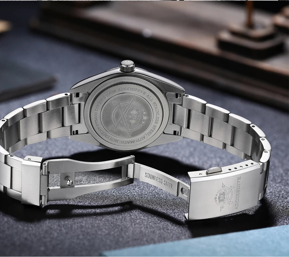 ADDIESDIVE Hot Sale AD2030 Men's Watch Original Design Sand Dial VH31 Quartz Watches Bubble Mirror Glass Waterproof Wristwatch