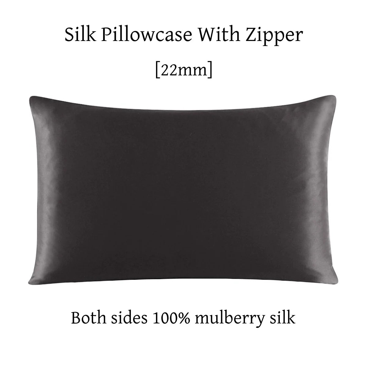 22 Momme Silk Zipper Pillowcase 1pc 100% Nature Mulberry Silk Muticolor Pillow Case For Healthy Standard Queen King